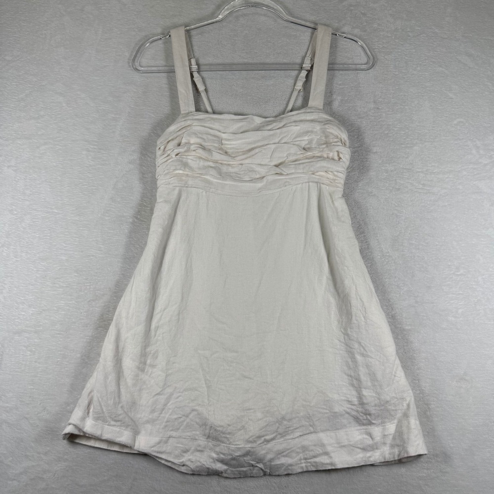 Abercrombie & Fitch White Ruched Bust Romper Dress Skort Sleeveless Womens SP